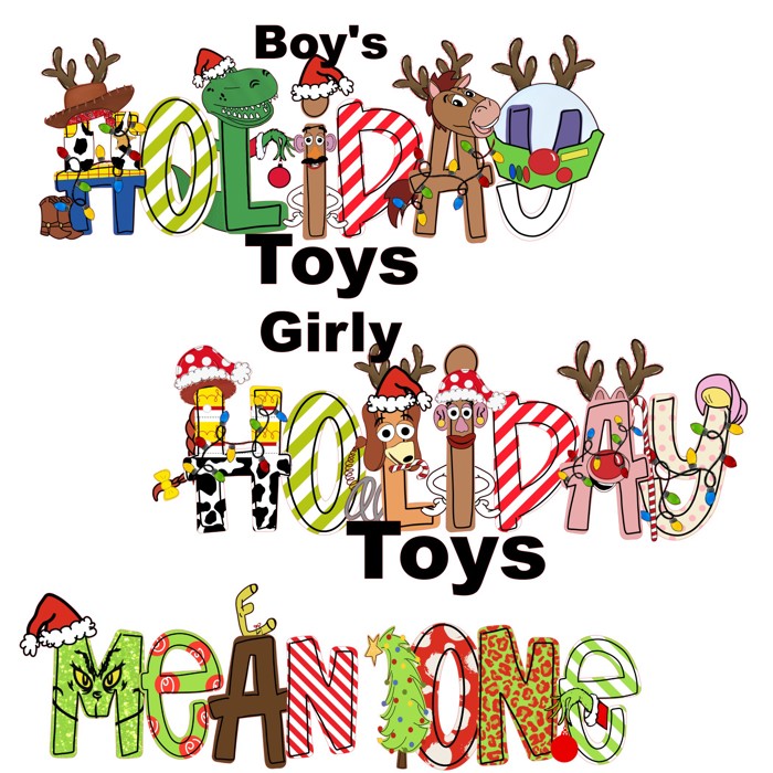 Holiday Character Name Tee Christmas Vacation  | 6 Designs | Sizes 2T-10Y