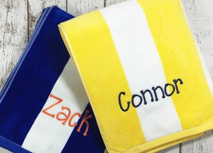 Striped Beach Towel Personalized | Six Colors