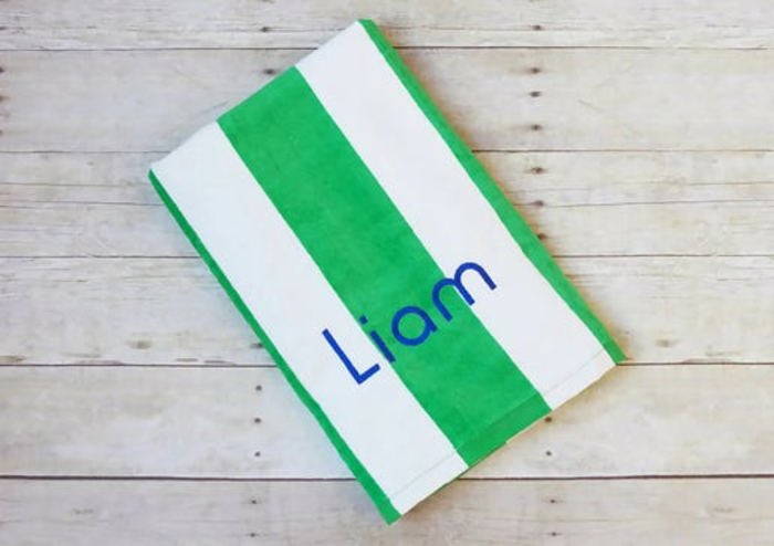 Striped Beach Towel Personalized | Six Colors