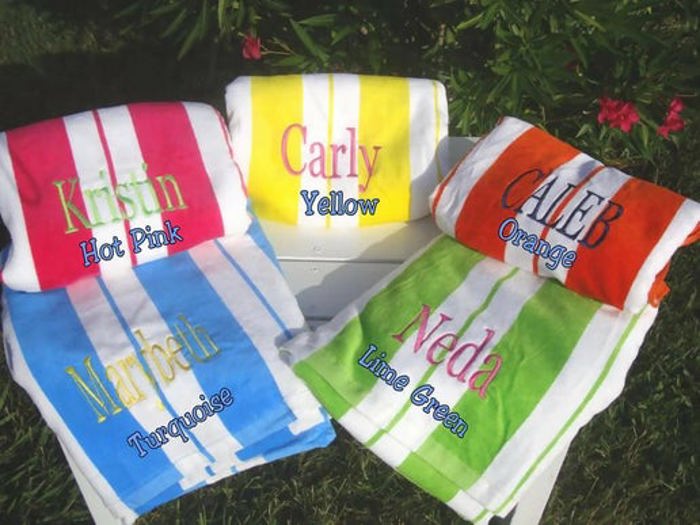 Striped Beach Towel Personalized | Six Colors