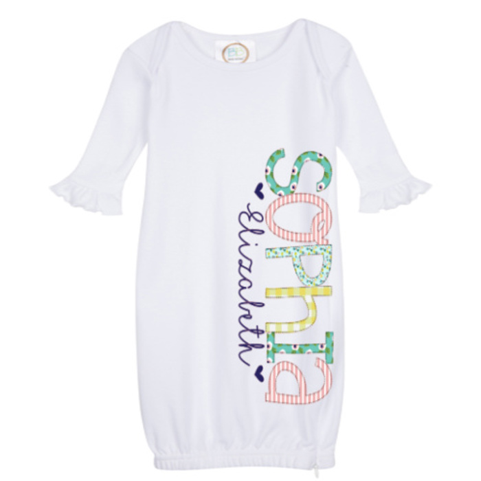 Personalized Alphabet Soup Baby Gown
