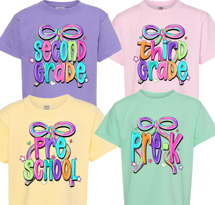 Back TO School Bow Grade Tee