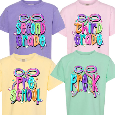 Back TO School Bow Grade Tee