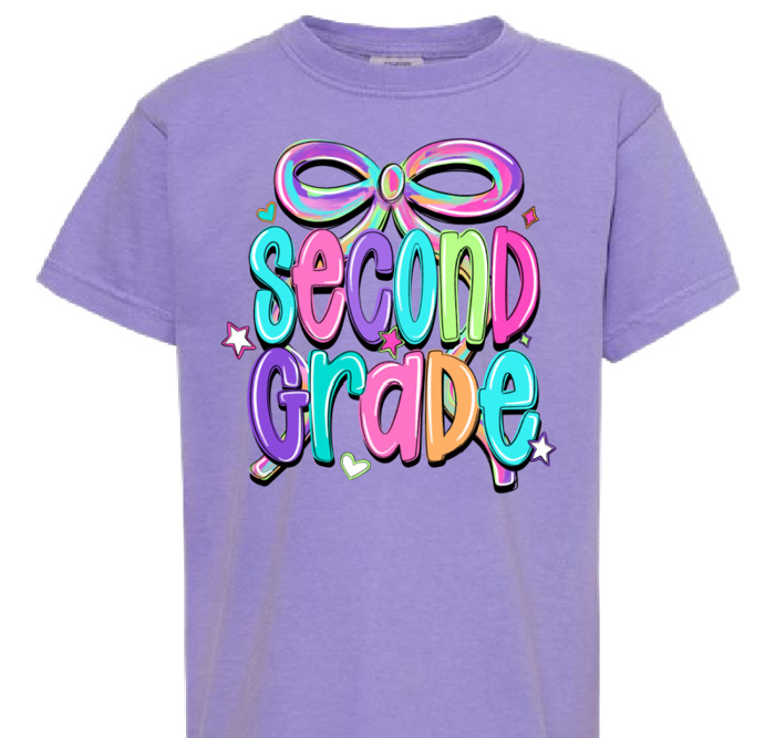 Back TO School Bow Grade Tee