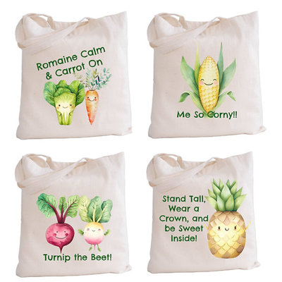 Fruit and Veggie Tote Humor Farmers Market Bag | 10 Designs