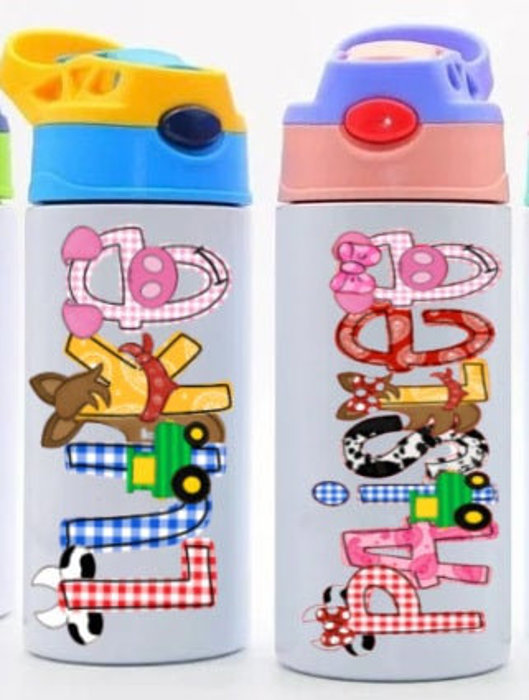 Farm Alphabet Soup Personalized Water Bottle