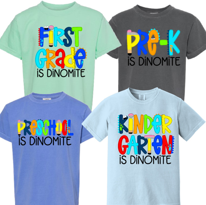 Back to School Dino Grade Tee