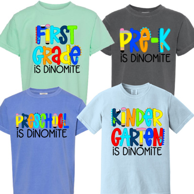 Back to School Dino Grade Tee