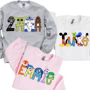 Character Vacation Personalized Sweatshirt | Sizes 2T-12Y | 26 Character Choices