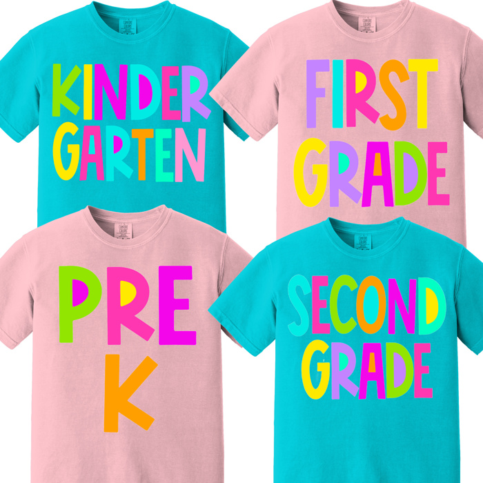 BOLD Lettered Grade Tees Back to School