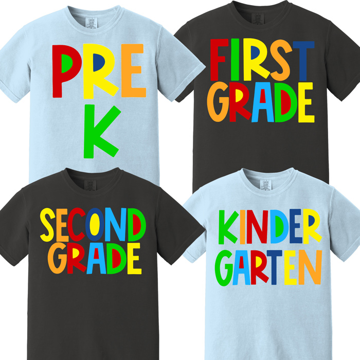 BOLD Lettered Grade Tees Back to School