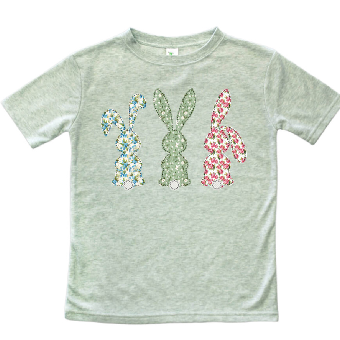 Patchwork Calico Bunnies Easter Tee | Sizes 2T-10
