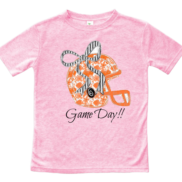 Floral Football Helmet Spirit Tee Kids | 10 Color Options
