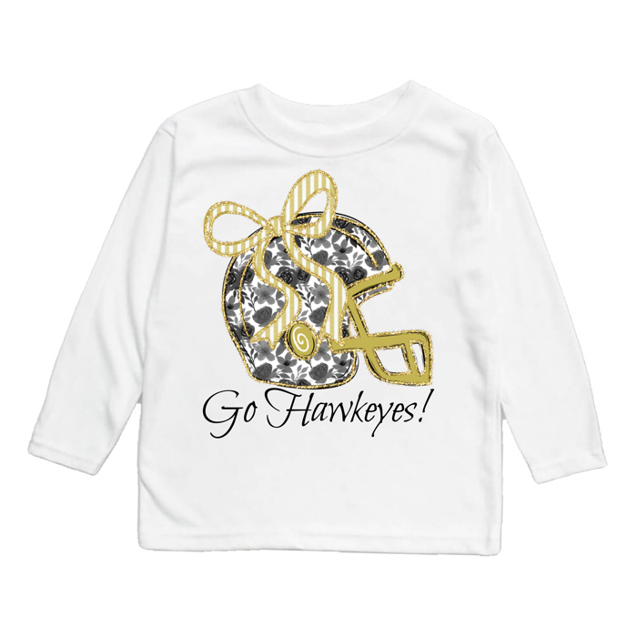 Floral Football Helmet Spirit Tee Kids | 10 Color Options