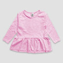 2T Pink-Ruffle-Long Sleeve Personalized Alphabet Soup Toddler Tee