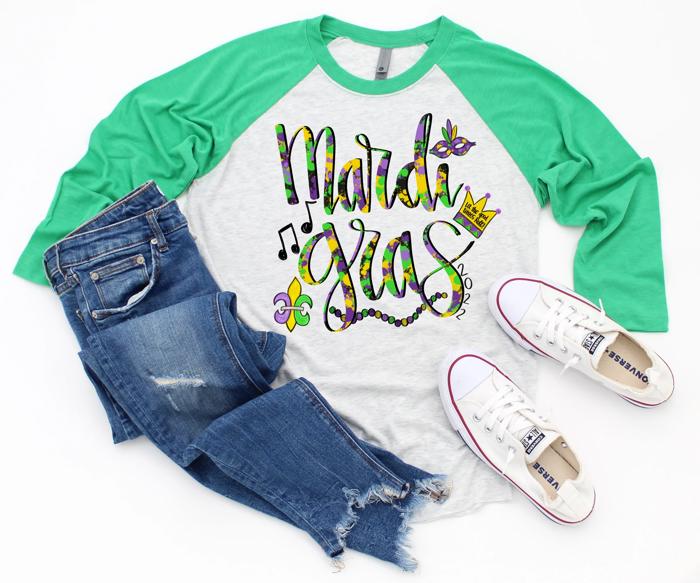 MARDI GRAS Raglan Tee | Toddler and Kids | 13 Designs