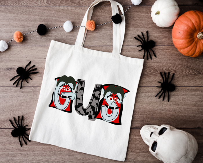 Monster Mash Personalized Halloween Trick or Treat Bag | 11 Alpha Options