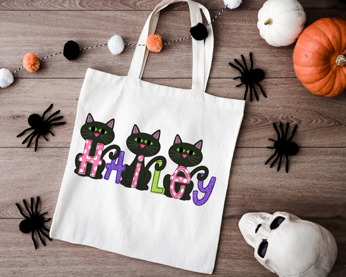 Monster Mash Personalized Halloween Trick or Treat Bag | 11 Alpha Options