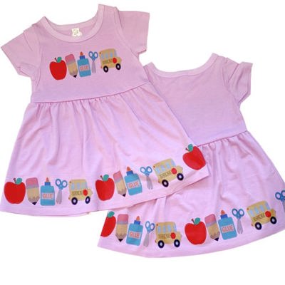 Back to School School Supplies Dress | 2T-8Y