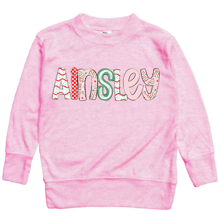 Holiday Name Tee Personalized Christmas | Sizes 2T-10Y | 8 Alphas