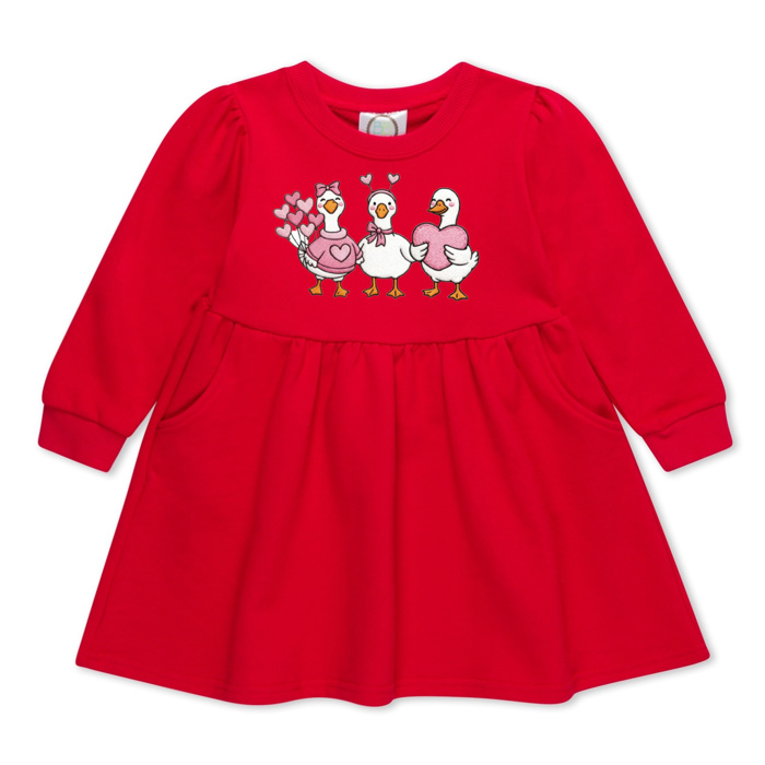 Valentine Embroidered Sweatshirt Dress | 3 Designs |Sizes 2T-10