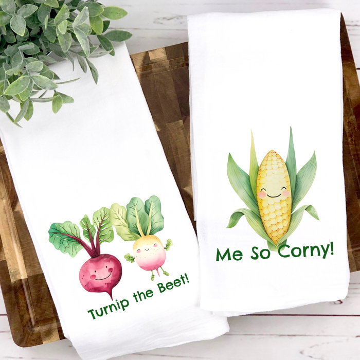 Fruits and Veggies Kitchen Towel Humorous | 2/$30| 10 Designs