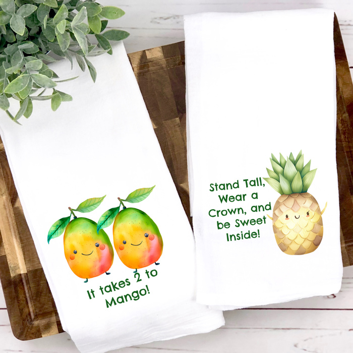 Fruits and Veggies Kitchen Towel Humorous | 2/$30| 10 Designs