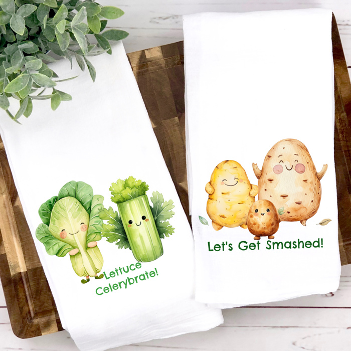 Fruits and Veggies Kitchen Towel Humorous | 2/$30| 10 Designs