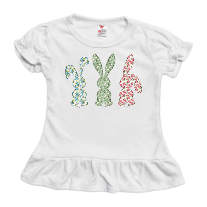 Patchwork Calico Bunnies Easter Tee | Sizes 2T-10