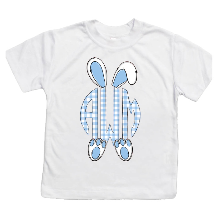 Easter Monogram Bunny Personalized Tee | Sizes 2T-10
