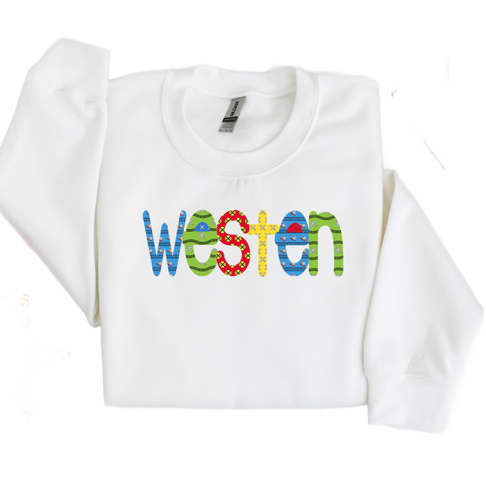 Alphabet Soup Personalized Sweatshirt | Sizes 2T-12 | 48 Alpha Options