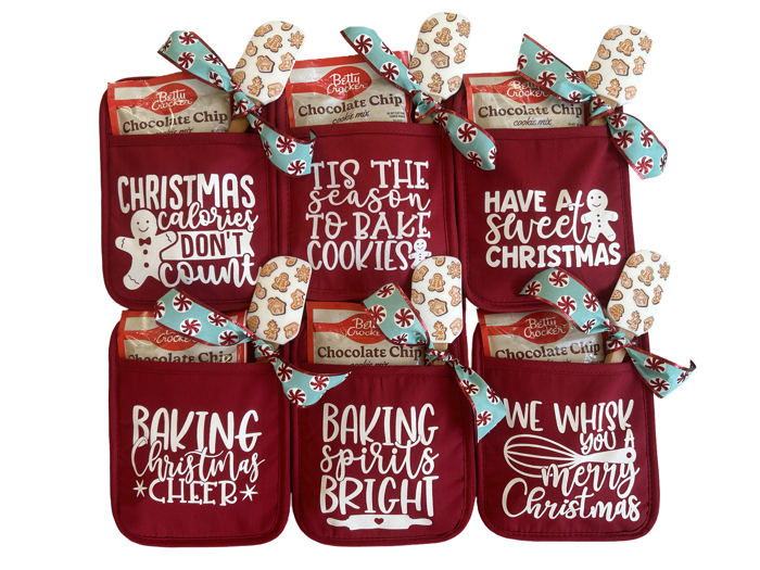 Cheerful Holiday Potholder with option to add a Spatula