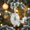 Light Pink Personalized Embroidered Christmas Ornament