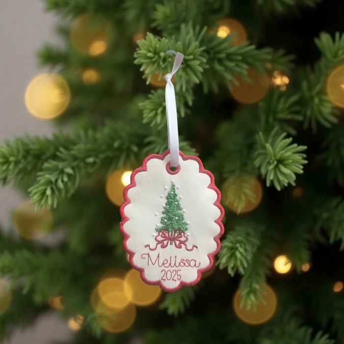 Personalized Embroidered Christmas Ornament