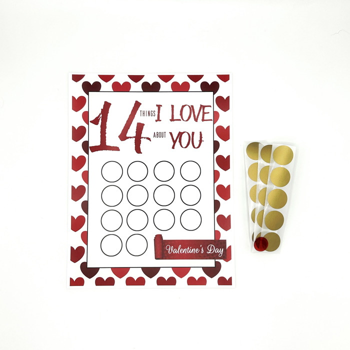 Valentine Scratch Off Print - 14 Things I/We Love About You
