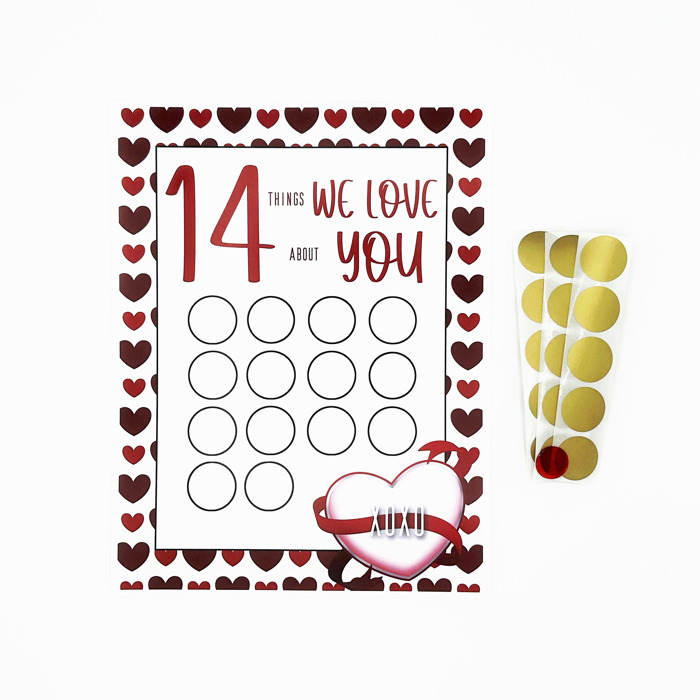 Valentine Scratch Off Print - 14 Things I/We Love About You