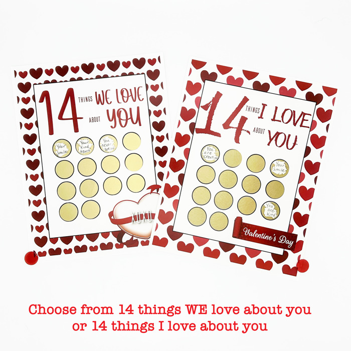 Valentine Scratch Off Print - 14 Things I/We Love About You