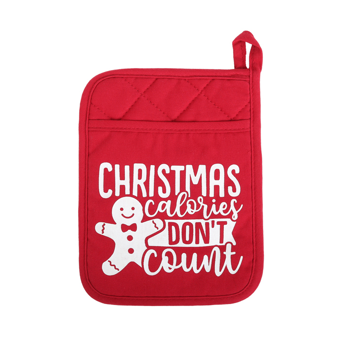 Cheerful Holiday Potholder with option to add a Spatula