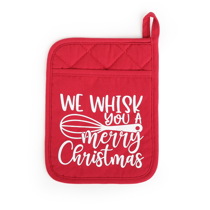 Cheerful Holiday Potholder with option to add a Spatula