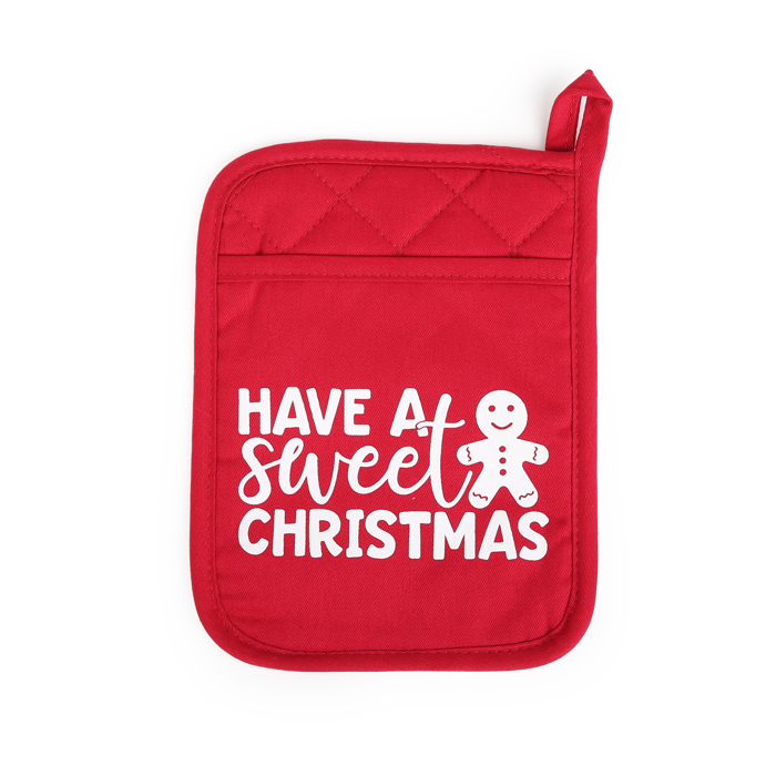 Cheerful Holiday Potholder with option to add a Spatula
