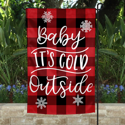 Garden Flag - Baby It's Cold Outside Buffalo Plaid