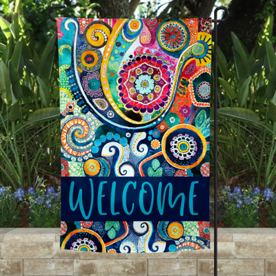 Garden Flag - Welcome Blue Butterflies