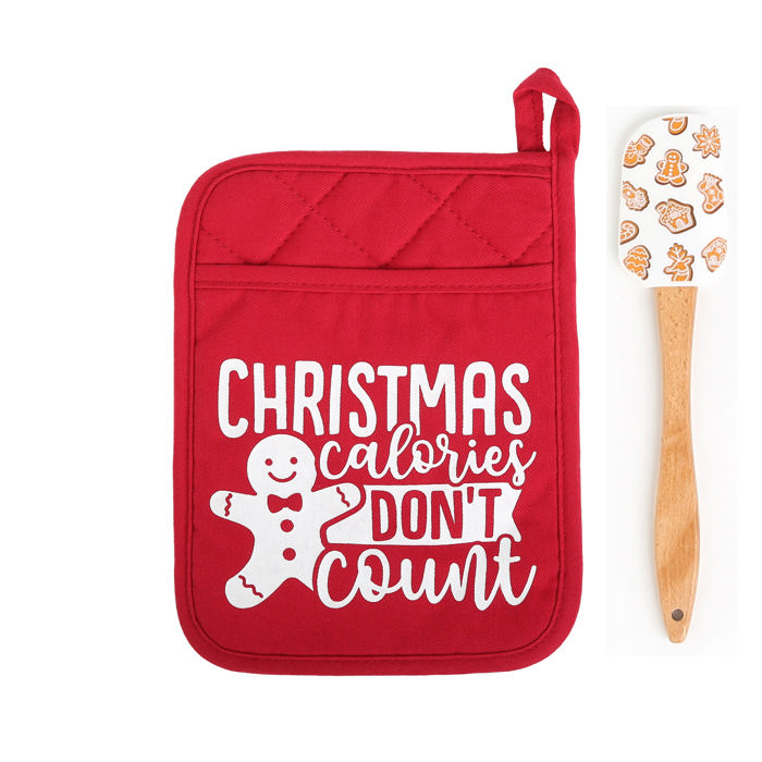 Cheerful Holiday Potholder with option to add a Spatula