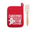 Christmas Calories Don't Count with Spatula Cheerful Holiday Potholder with option to add a Spatula