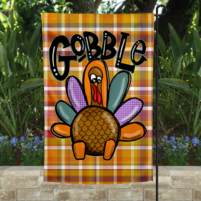 Garden Flag - Gobble Plaid Turkey
