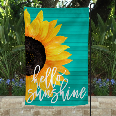 Garden Flag - Hello Sunshine Green