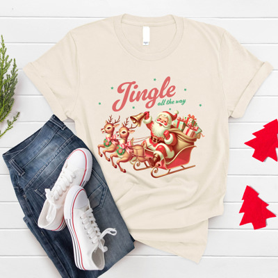 Tee - Jingle All the Way Holiday Christmas Santa T-shirt