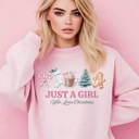  Crewneck Sweatshirt - Just a Girl Who Loves Christmas