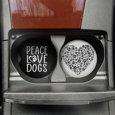 Car Coasters - Peace Love Dogs