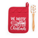 We Whisk You a Merry Christmas with Spatula Cheerful Holiday Potholder with option to add a Spatula